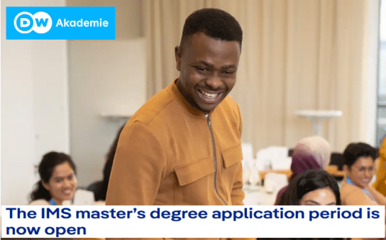 DW Akademie International Media Studies (IMS) Program 2025 offers media professionals from developing and emerging countries the opportunity to study for their masters in Germany